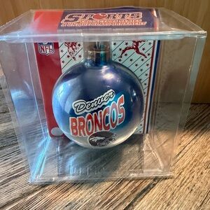 Vintage NWT Denver Broncos NFL Christmas Ornament glass ball globe USA